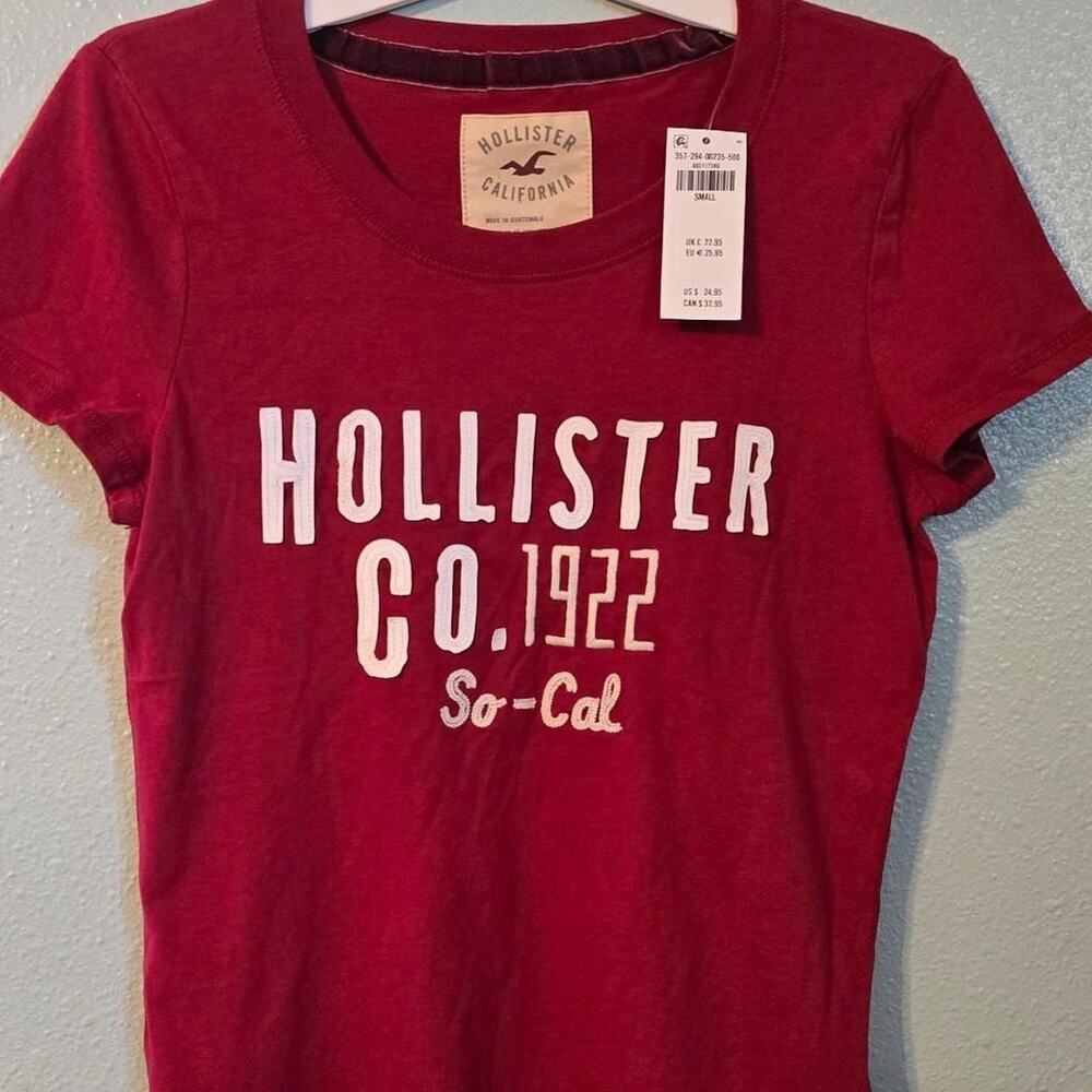 Nwt Hollister red logo tee